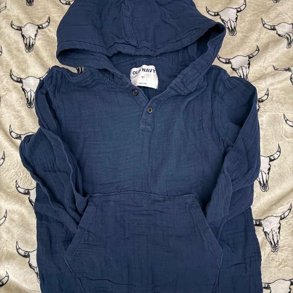 Old Navy Kids Navy Blue Linen Hoodie